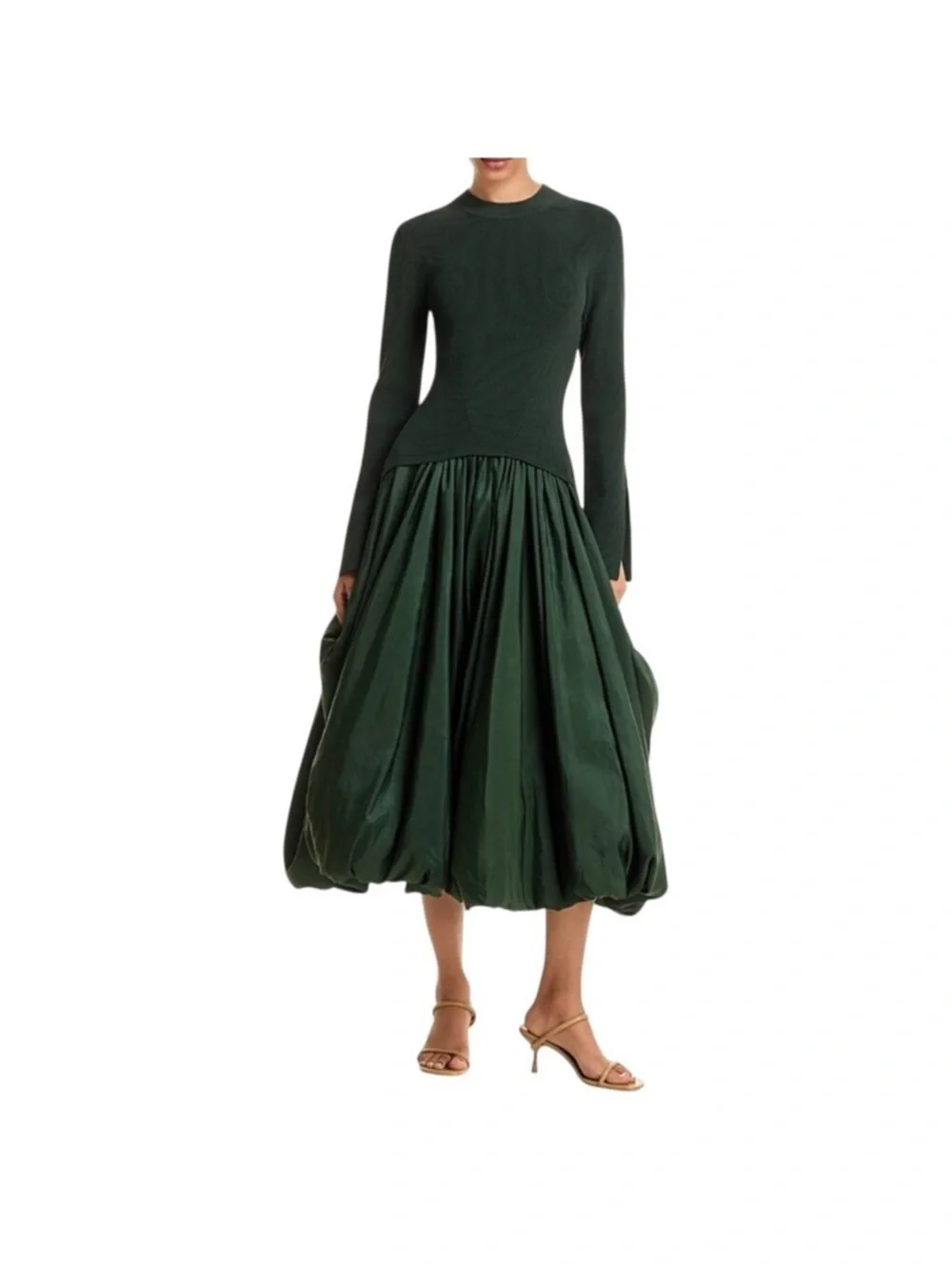 Kenlie Dress in Dark Green SIMKHAI